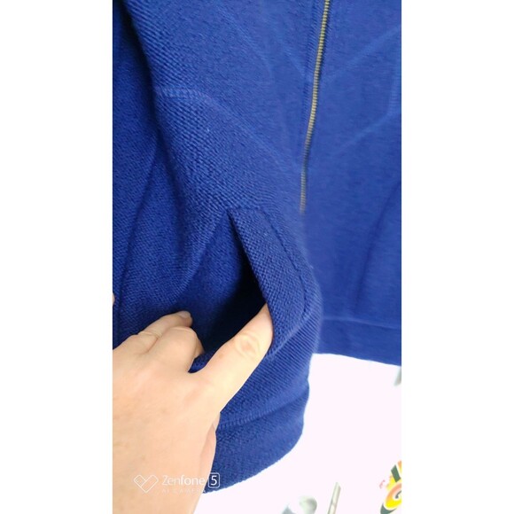 Vintage South Wool Women's Blue Cardigan Medium Boiled Wool Full Zipped - Picture 6 of 8